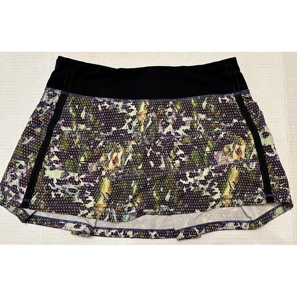 Lululemon Pace Rival Skirt Skort size 6 Floral Sport Pickleball Run Golf